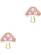 Kiriakos Gofas Mushrooms Kids Earrings Studs with Stones from Gold 14K