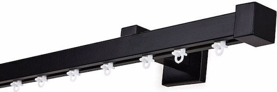 Einweg Vorhangschiene in Schwarz Farbe 300εκ. A301004