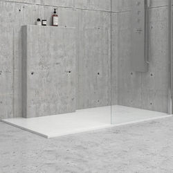 Ορθογώνια Ακρυλική Ντουζιέρα 100x80cm Λευκή