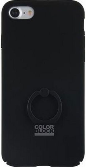 Color Block Case Iphone 6 6s 7 8 Hard Integrated Ring Black