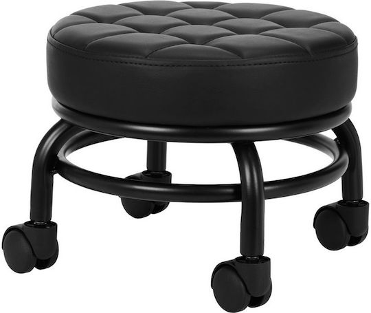 Salon Tech Räderbarer Friseursalon- und Spa-Hocker mit Höhe 13cm Schwarz