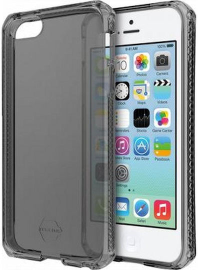 Itskins Handyhülle iPhone 5c Semi-fest Rückseite Transparent Schwarz