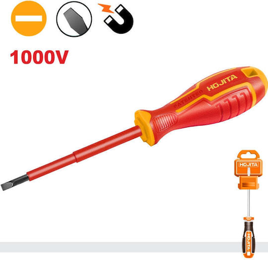Hojita Magnetic Electrician VDE 1000V Precision Long Screwdriver Straight Size 3x75mm