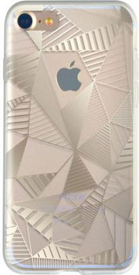 Bigben Connected Handyhülle iPhone SE 2020 8 7 Halbrigide Dreieckige Grafiken Gold