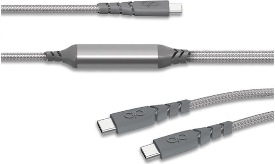 Force Power Usb-c To Usb-c Duo Cable 100w 5a Ultra-renforced Charge Sync 2m Grey