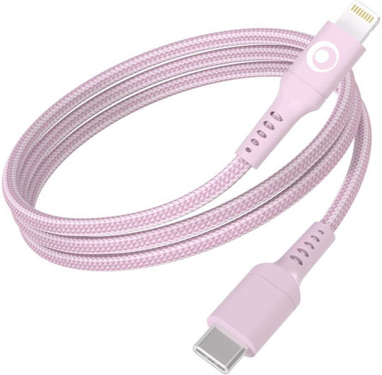 Bigben Connected USB-C/Lightning 3A Power Delivery 60W 1.2m Заряден Кабел Розов