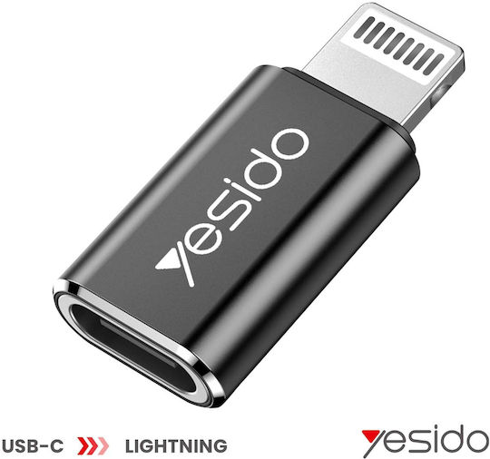 Yesido Usb-c Zu Lightning Adapter iPhone iPad Schnelles Laden Schwarz Silber