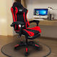 A6060 Artificial Leather Gaming Chair with Footrest Red
