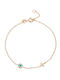 George Art Jewels Women's Bracelet with design Eye made of Gold 9K with Zircon