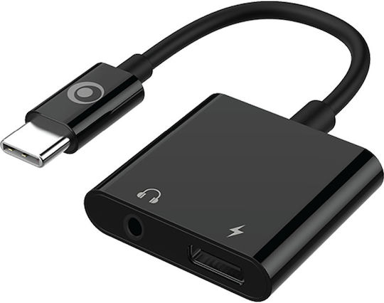 Bigben Connected Audio Adapter Usb-c To Jack 3.5mm Charge Usb-c 60w Compact 12cm Black