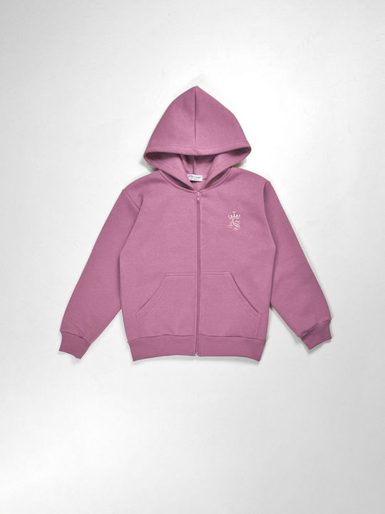 Kids Sweatshirt Cardigan Pink
