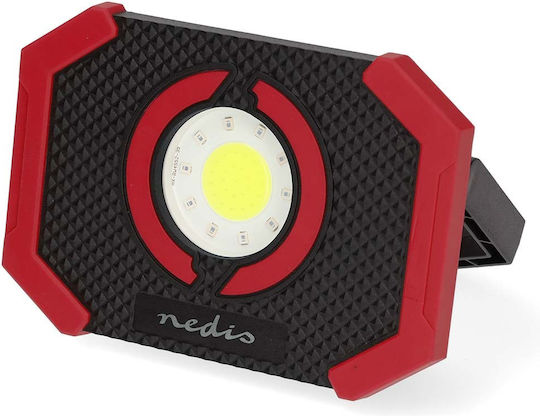 Nedis LED Arbeits- und Baustellenlampe 10W 1000Lumen Wiederaufladbar Magnethalter Schwarz Rot