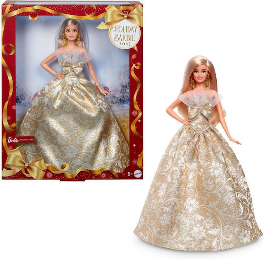 Barbie Holiday 2025 Ξανθιά Συλλεκτική Κούκλα για 6+ Ετών