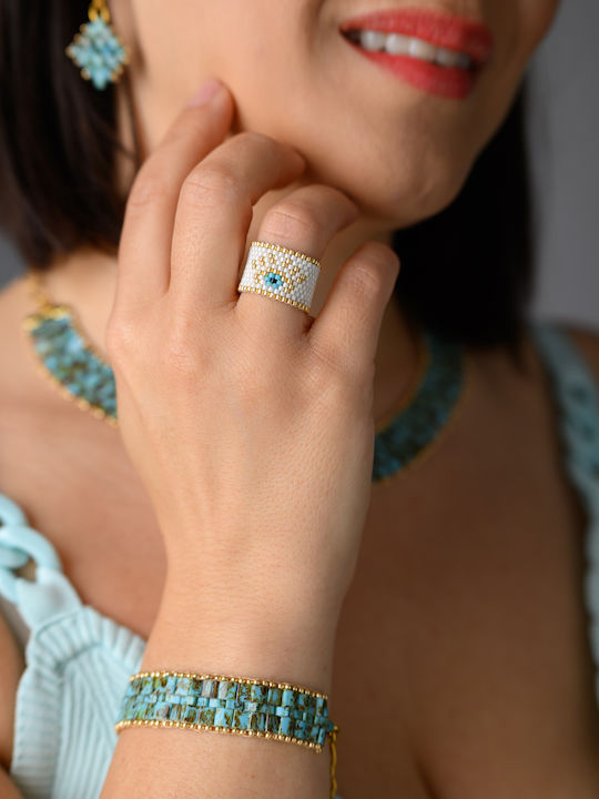 The Gem Stories Damen Vergoldeter Ring