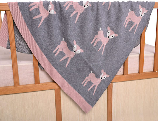 Liolios Home Decke Wickeltücher für Kinderzimmer Baumwolle Gray 80x100cm