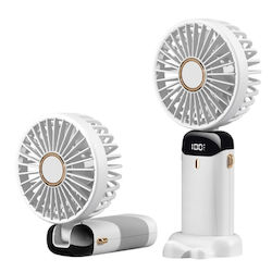 Tragbarer Ventilator 5 Geschwindigkeiten N15 Usb-c 2a 1800mah Kompakt Leichtgewicht Set Aufkleber Weiß