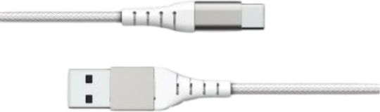 Force Power Verstärktes Usb A Usb C Kabel 1,2m 3a 15w Widerstandsfähig Gegen 12.000 Biegungen Weiß