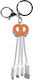 Yello Koko 2A USB-A microUSB USB-C Lightning Cable Keychain White