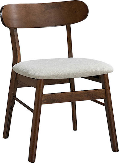 Cairo Kitchen Wooden Chair Walnut-ecru 47x47x76cm