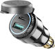 Автомобилен Зарядно Устройство Interphone От Автомобилен Запалка Към 1x USB-C Женски 1x USB-A Женски Черно