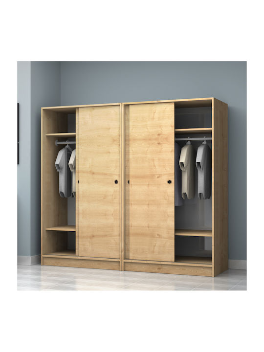 Four Door Wardrobe Sliding Regio Natural Beech ...