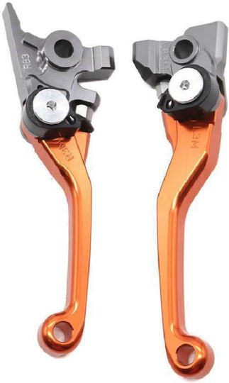 Set of Motorcycle Brake/Clutch Levers Flexible Adjustable for Husqvarna SMR Orange L83M-R81M