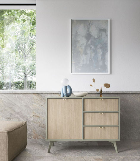 Sideboard with Drawers Eucalyptus-beige 106x81x38cm