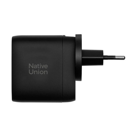 Native Union GaN Wireless Charger with 2 USB-A Output Ports and USB-C Power Delivery 67W Black