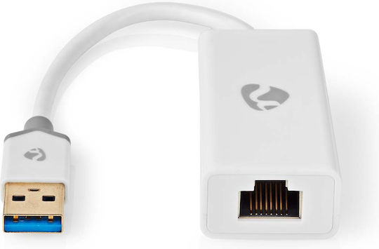 Nedis USB 3.2 USB-A Мъжки Към Ethernet RJ45 Женски 1 Gbps Адаптер Бял