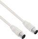 Force Power Koaxial TV Kabel 9,52mm Störungsfrei Male Female 2m Weiß
