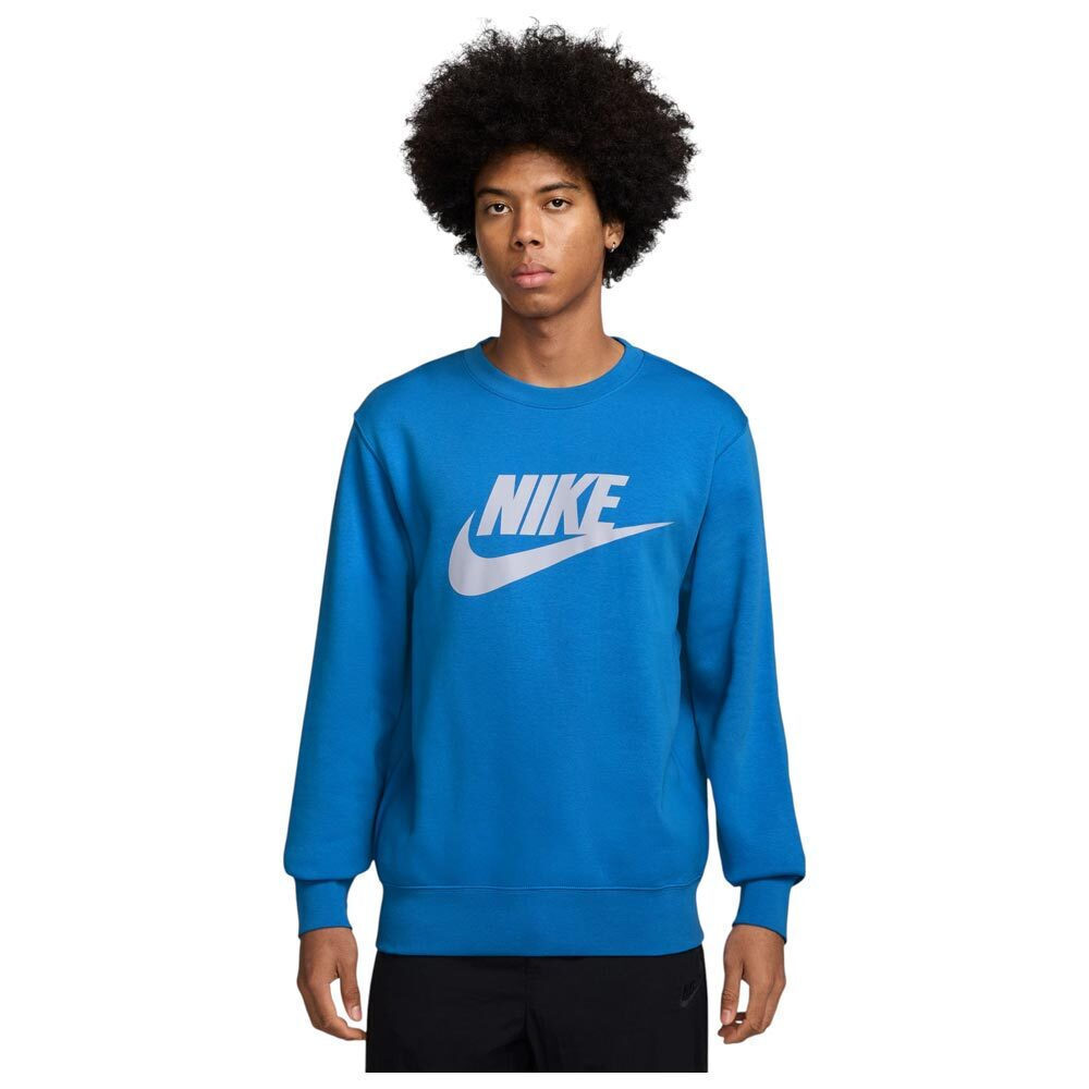 nike club crew neck sweat in blue