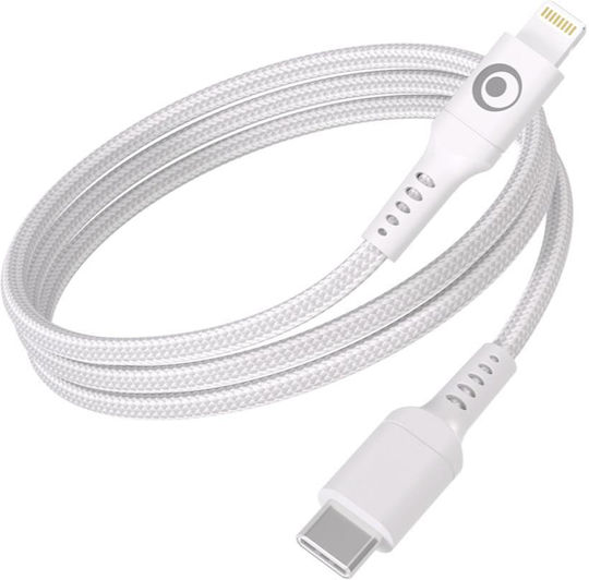Bigben Connected USB-C мъжки/Lightning 3A Power Delivery 60W 1.2m Заряден и Преносен Кабел Бял