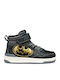 Ciberdron Παιδικά Sneakers High Ανατομικά με Σκρατς Μαύρα