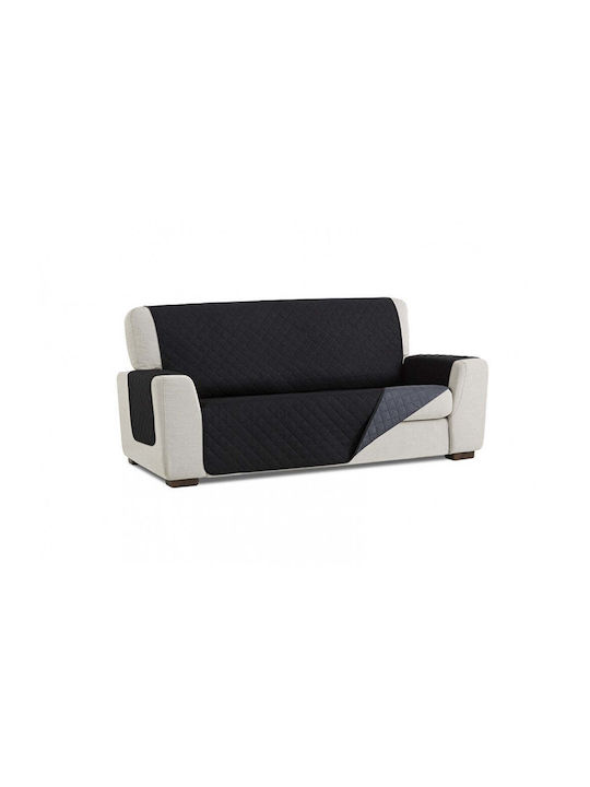 Sofazip Elastische Abdeckung für Vier-Sitzer-Sofa Black-grey 200εκ. 1Stück SZMATNEGRI