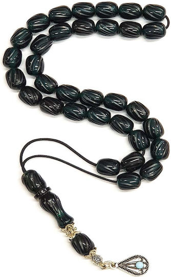 Roloi Komboloi Graven Mastic Worry Beads with 33 Beads Green 32cm