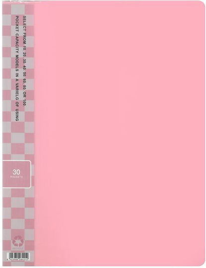 Display Book Folder 30 Sheets Pastel Pink 100030021 Pink