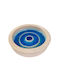 Handmade Ceramic Ashtray Turquoise White Round Double Eye 11 Cm
