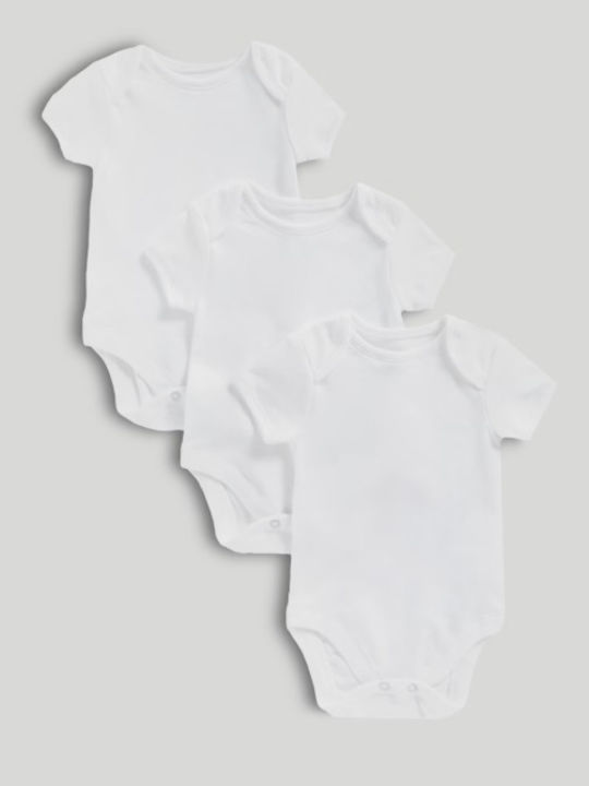 Mothercare Short-Sleeved White 3pcs