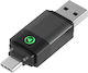 Force Play Wireless 2-in-1 USB-A USB-C to CarPlay Android Auto Adapter Black Silver