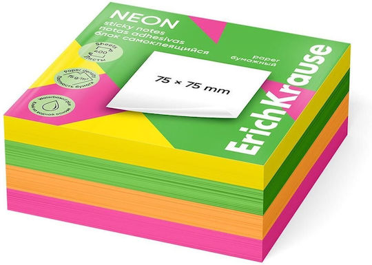 Erichkrause Sticky Cube 75x75mm 400 Sheets 4 Colors