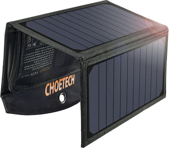 Choetech Panou Solar Pliabil 19W Camping Drumeții Pescuit 2x USB 2.4A Negru PS-19W