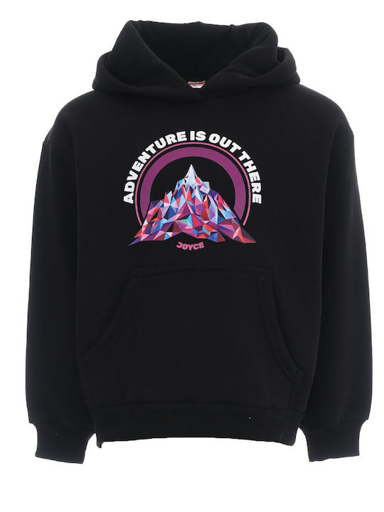 Joyce Kids Sweatshirt with Hood and Pockets Bla...