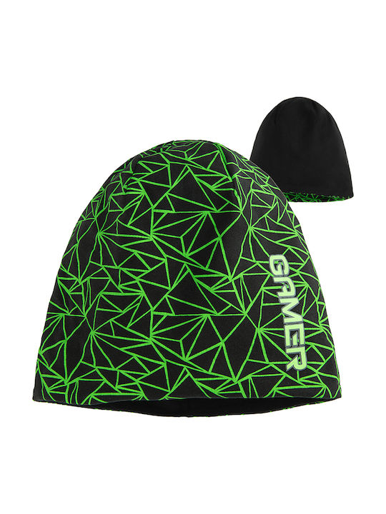 Gamer Kids Beanie Double Sided Fabric Black
