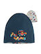 Little Explorer Kids Beanie Double Sided Fabric Blue
