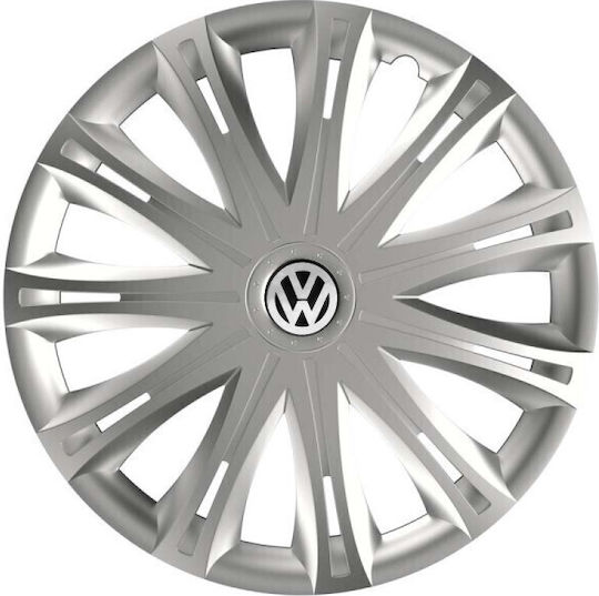 Versaco Car Hubcap Set Spark Cbx with VW Emblem 13" 4pcs Silver