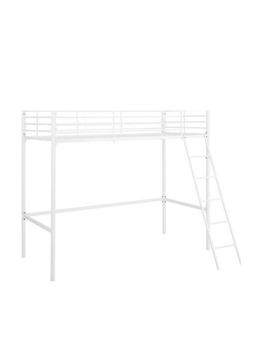 Kinderbett Hochbett Einzeln Weiß für Matratze 90x200cm