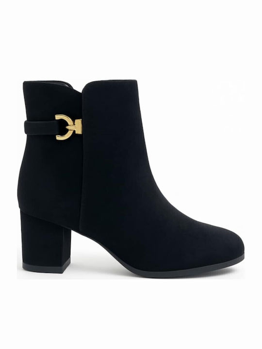 Wildleder Stiefeletten Damen Schwarz