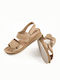 Inblu Leather Anatomic Beige Platform