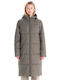 Lang Damen Puffer Jacke für Winter Grün