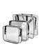 Set of Transparent Travel Toiletry Cosmetic Bags 3 Pieces Aria Trade